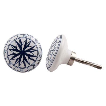 Blue Compass Dresser Knob